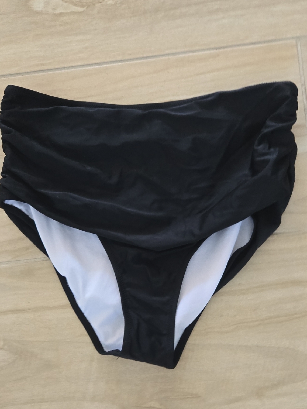 NWT Cupshe High Waisted Black Ruched Bikini Bottoms
